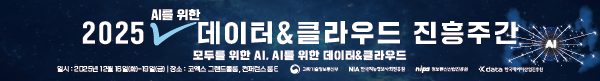 2025 AI를 위한 데이터&클라우드 진흥주간 모두를 위한 AI, AI를 위한 데이터&클라우드, 일시 : 2025년 12월16일(화)~19일(금), 장소 : 코엑스 그랜드볼룸, 컨퍼런스춤E, 과학기술정보통신부, 한국지능정보사회진흥원, 정보통신산업진흥원, 한국데이터삽업진흥원